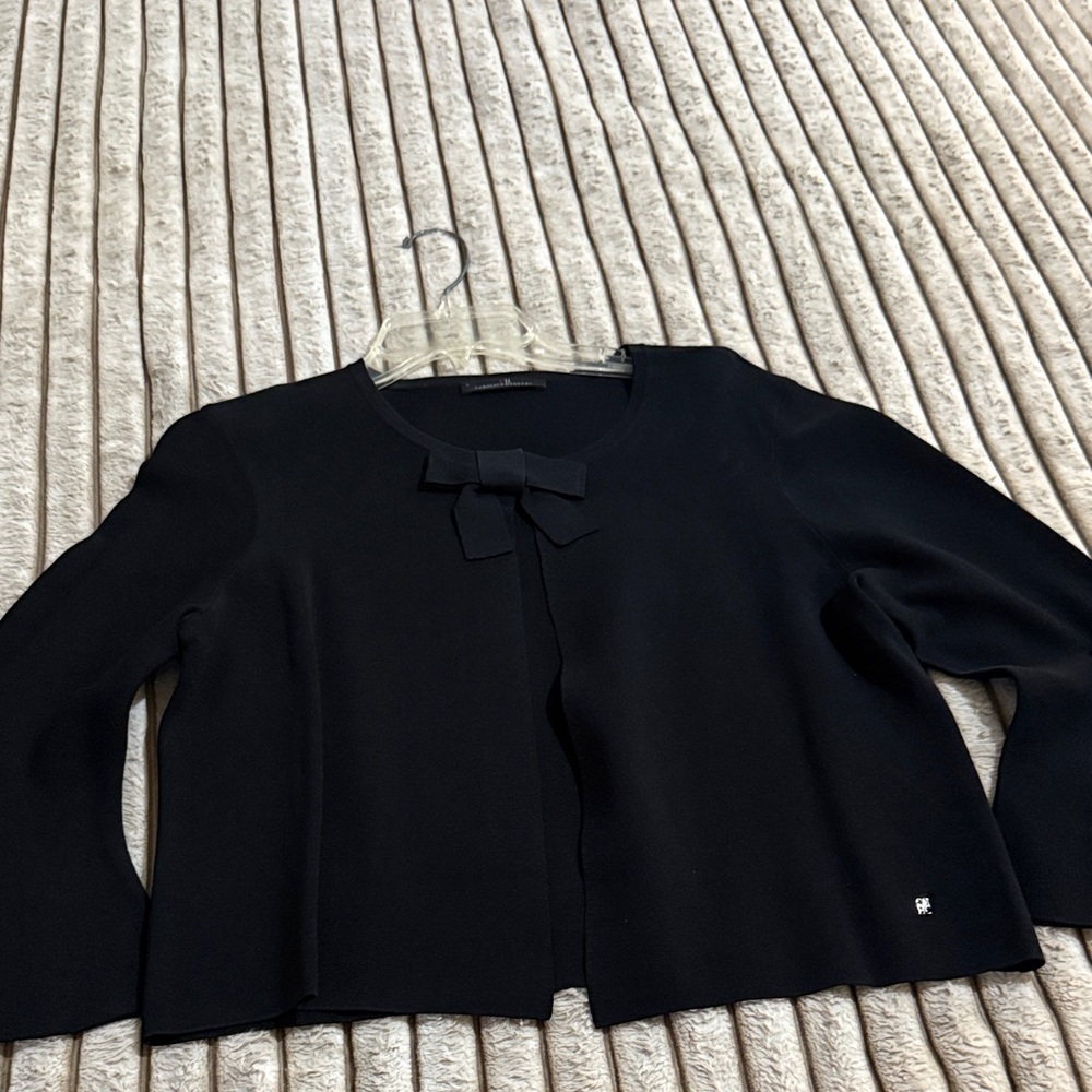 Carolina Herrera Black Bow Detail Top